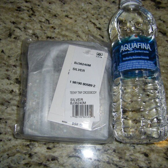 Betsey Johnson Kitsch Teeny Tiny Micro (MINI) Crossbody Bag Silver Crystals NWT - Picture 11 of 12